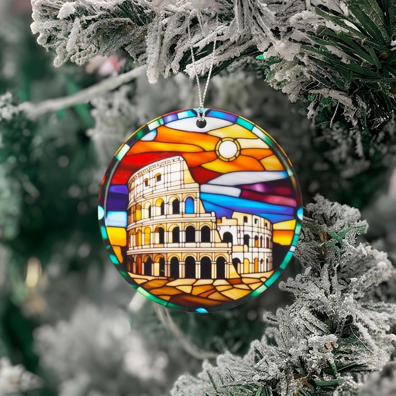 NELXI Italy Ornament, Christmas Ornaments 2025, Rome Colosseum Travel Souvenir for Tree, Italian Landmark Holiday Keepsake, Italy Christmas Decoration, Gift from Rome for Travelers - Image 3
